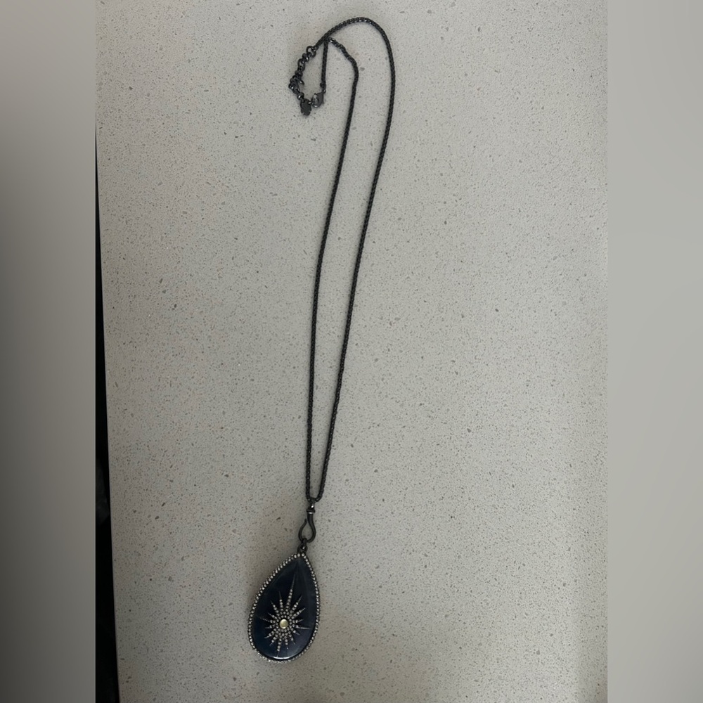 Lucky Brand retro blue lapis blue pendant  Necklace